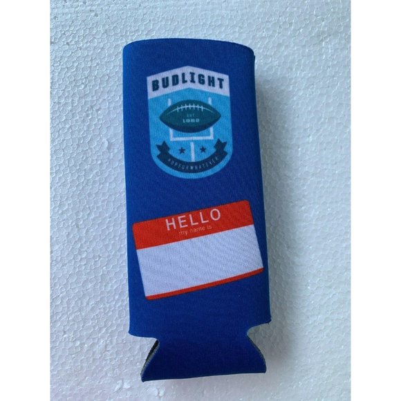 Bud Light Beer Football Koozie Hello My Name is - Picture 2 of 2